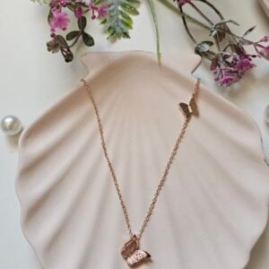 Rosegold layered 2 butterflies